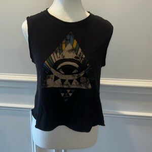Urban Outfitters Truly Madly Deeply Eye Print Cropped Tank Top Size Small